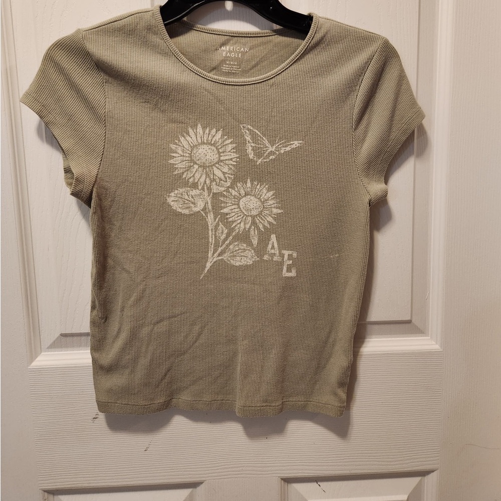 American Eagle Hey Baby Ribbed T-Shirt